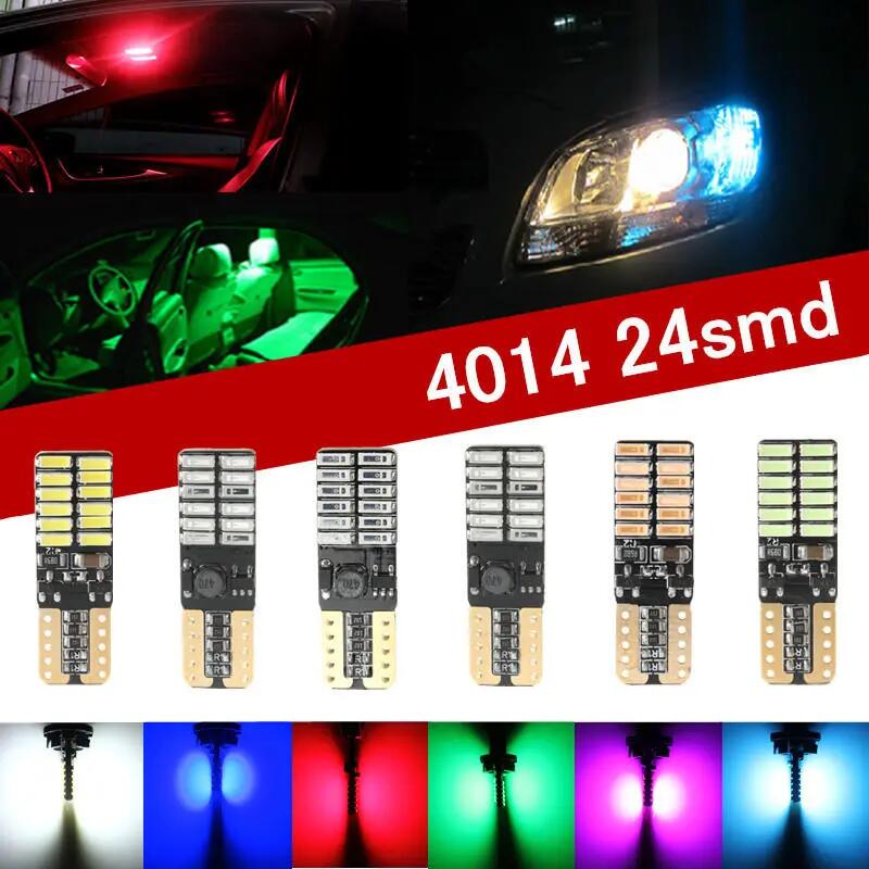 B3W 12V~24V T10 4014SMD 24LED Bulbs indicator reading license plate door light