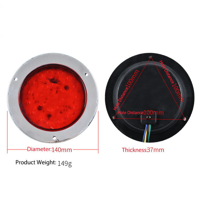 Truck 24V 24LED Round Flashing Tail Light YN-TLC60