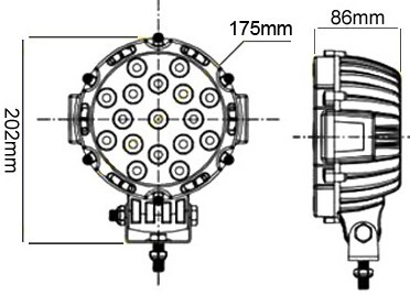 51W 9-36V High Intensity LED Work Light