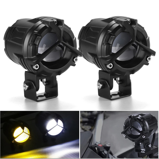 2.6Inch 45W 12-80V LED Two-color Single-eye Lens Spotlight Motorcycle Off-road 