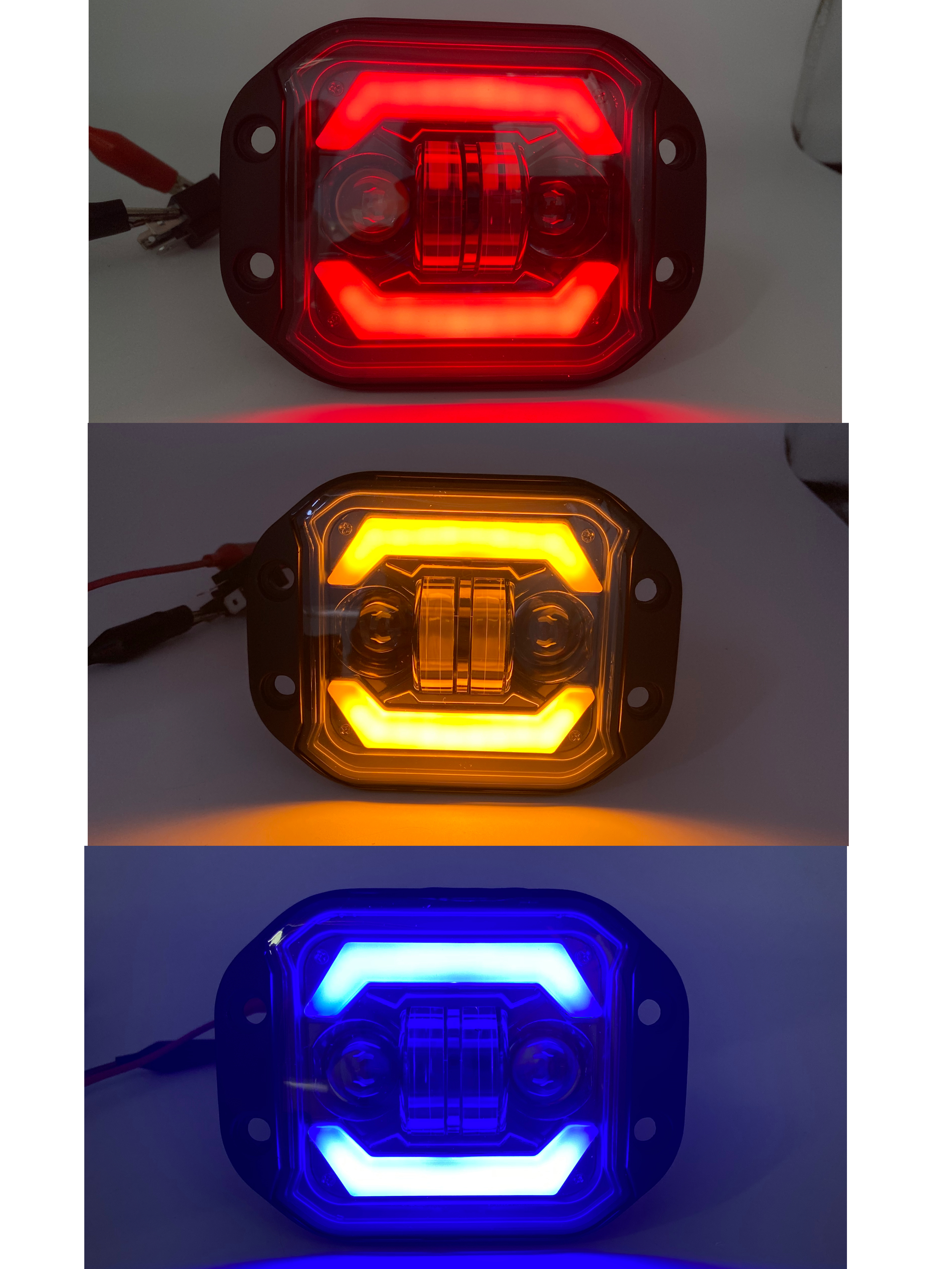 DC12-80V 26W Fog Light Outdoor Low Beam/High Beam+Angel Ring LED Work Light White And Yellow Dual Color+DRL