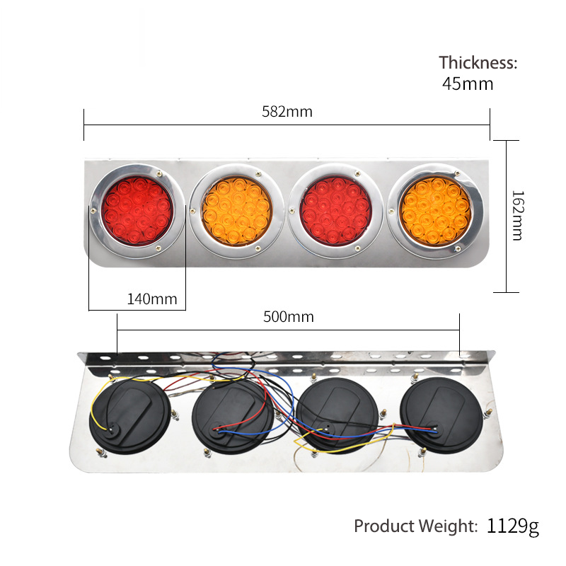 Truck Tail Light 24V 16LED Pattern YN-TLC20