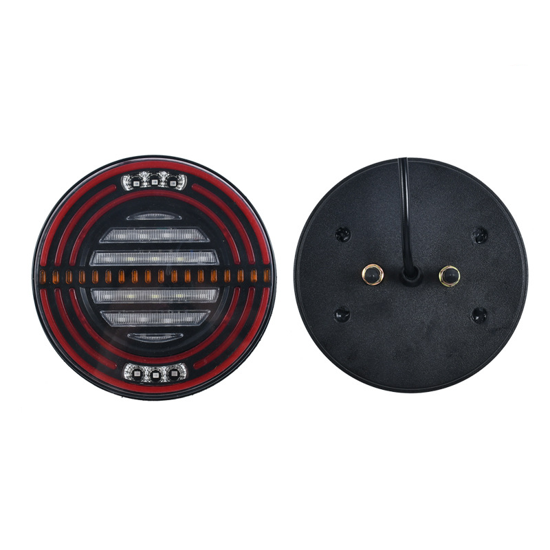 12V/24V Round Flowing Guiding LED Truck Tail Light YN-TLC89
