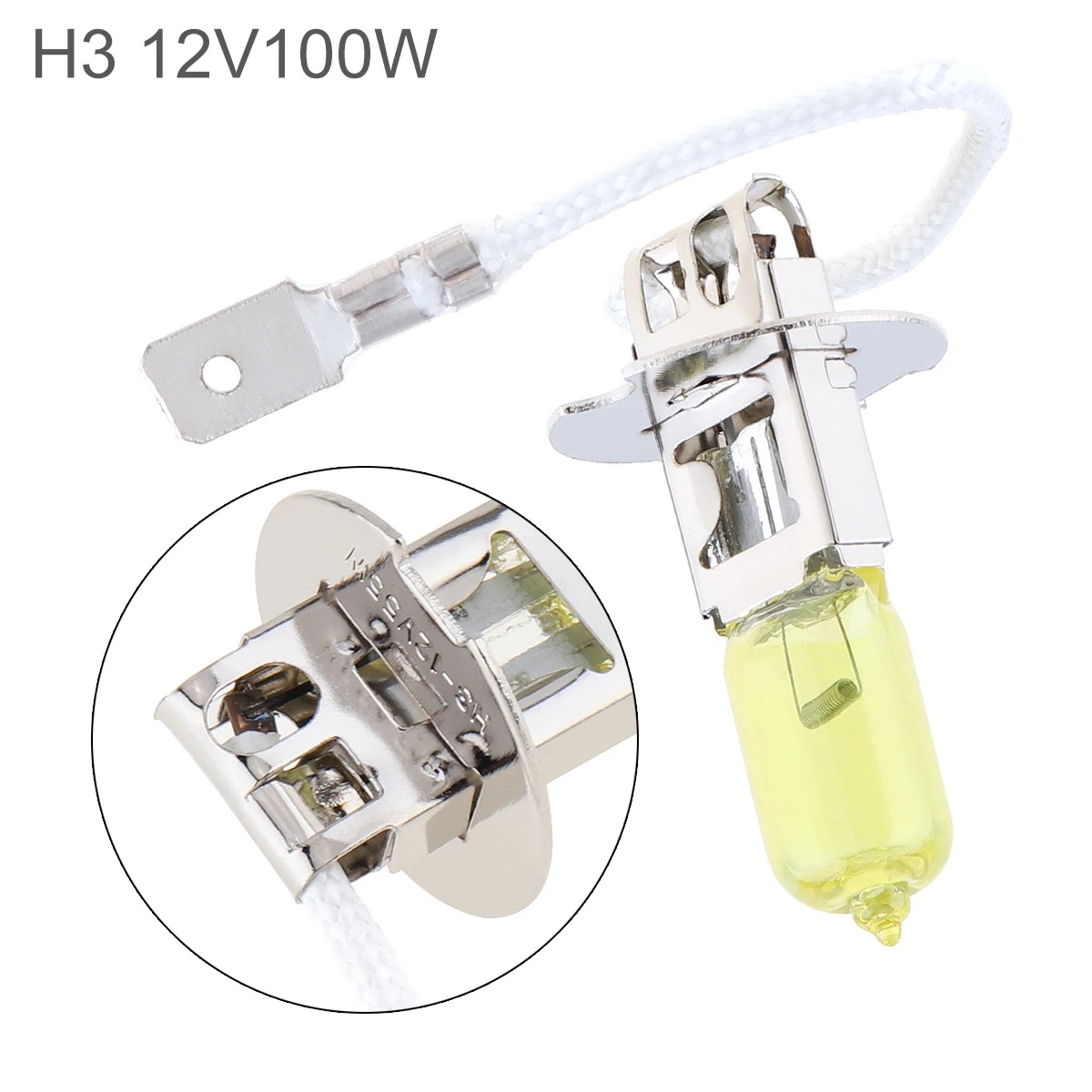 12V H3 100W 2500K Car Halogen Lamp Auto Headlight Bulb 