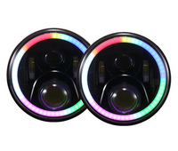 45W/30W 7Inch RGB LED Headlights High Low Beam Halo Ring for Pick-ups