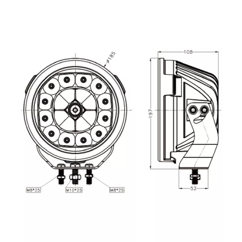 Spot Beam Dust-proof 82W 7 Inch Automobile Working Lamp