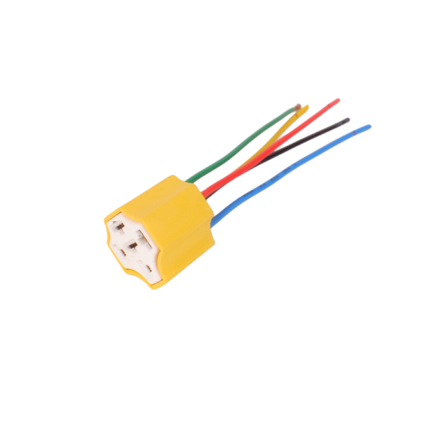 5-Pin Ceramic Relay Socket Harness, Heavy Duty Automotive Relay Connector with Wire Pigtail, 12V/24V Wire Connector YN-WR-22