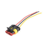 3-Pin Waterproof Automotive Electrical Connector with Wire Pigtail, Quick Disconnect Plug Socket for Car Truck Motorcycle Wire Connector YN-WR-12