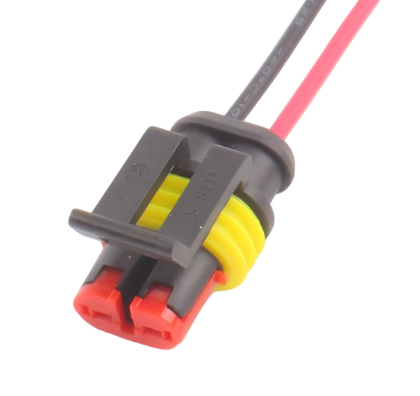 2-Pin Waterproof Automotive Electrical Connector with Wire Pigtail, Quick Disconnect Plug Socket for Car Truck Motorcycle Wire Connector YN-WR-6